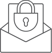 Lock and paper in an envelope.