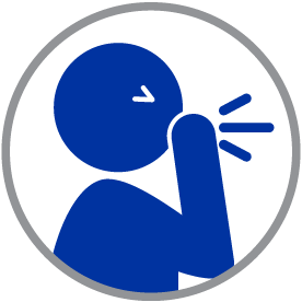 Outline of a person coughing