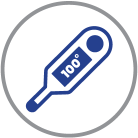 Thermometer reading 100 degrees.