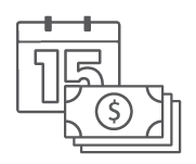 A calendar with dollar bills.