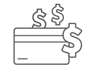 A prepaid card with dollar signs.