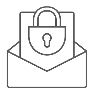 Lock and paper in an envelope.