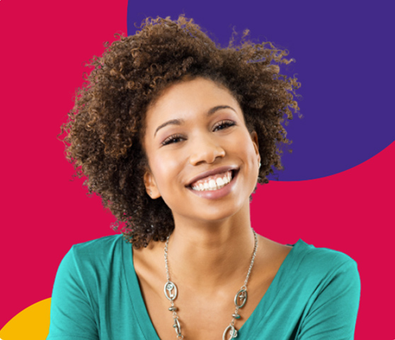Smiling Moneytree customer feeling confident after using fast and easy financial services.