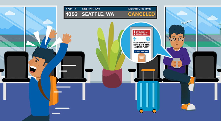 Lost baggage report at airport—cover emergency travel needs with fast cash from Moneytree.