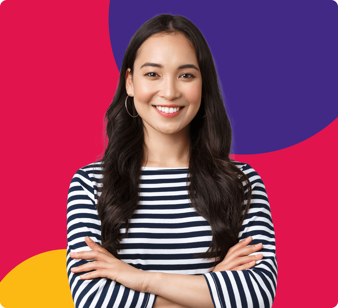 Confident woman smiling with arms crossed, reflecting Moneytree’s commitment to professional, friendly service.