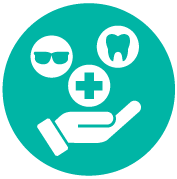 Icon representing Moneytree benefits including vision, dental, and healthcare support.
