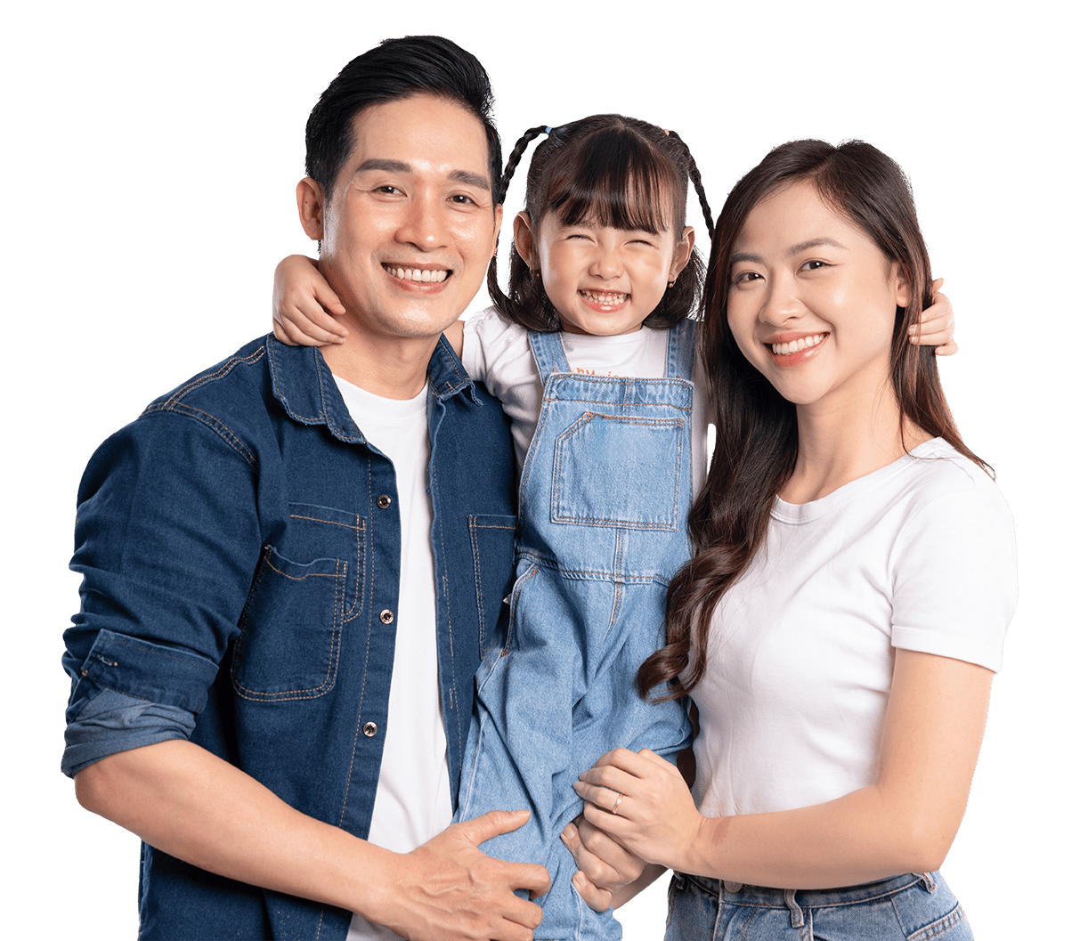 Happy family smiling together, representing the peace of mind Moneytree loans offer for everyday family financial needs.